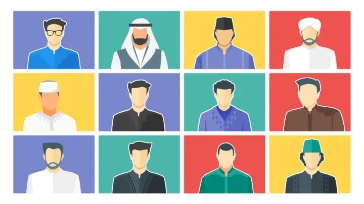 various faceless avatars