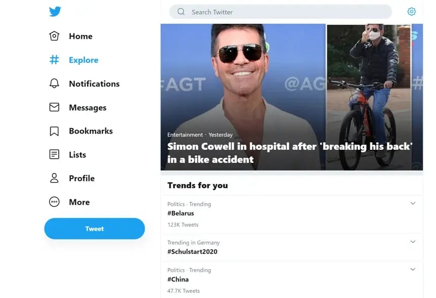twitter explore