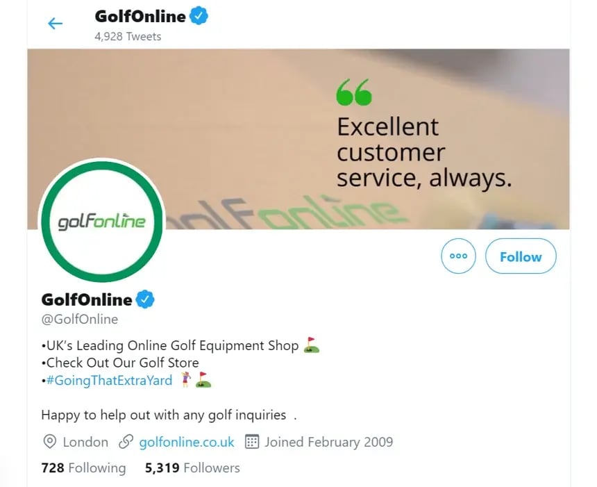 twitter from golfonline