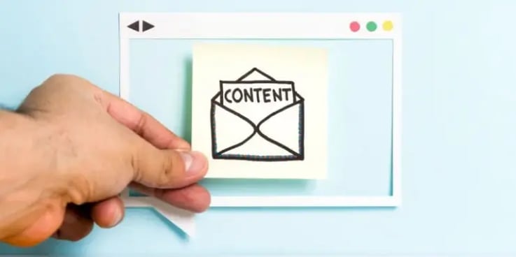 holding an envelope that says content