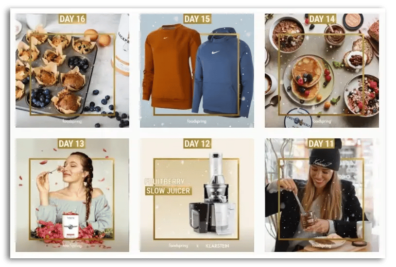 advent calendar example from foodspring