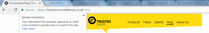SSL certificate HTTPS Secure Connection example