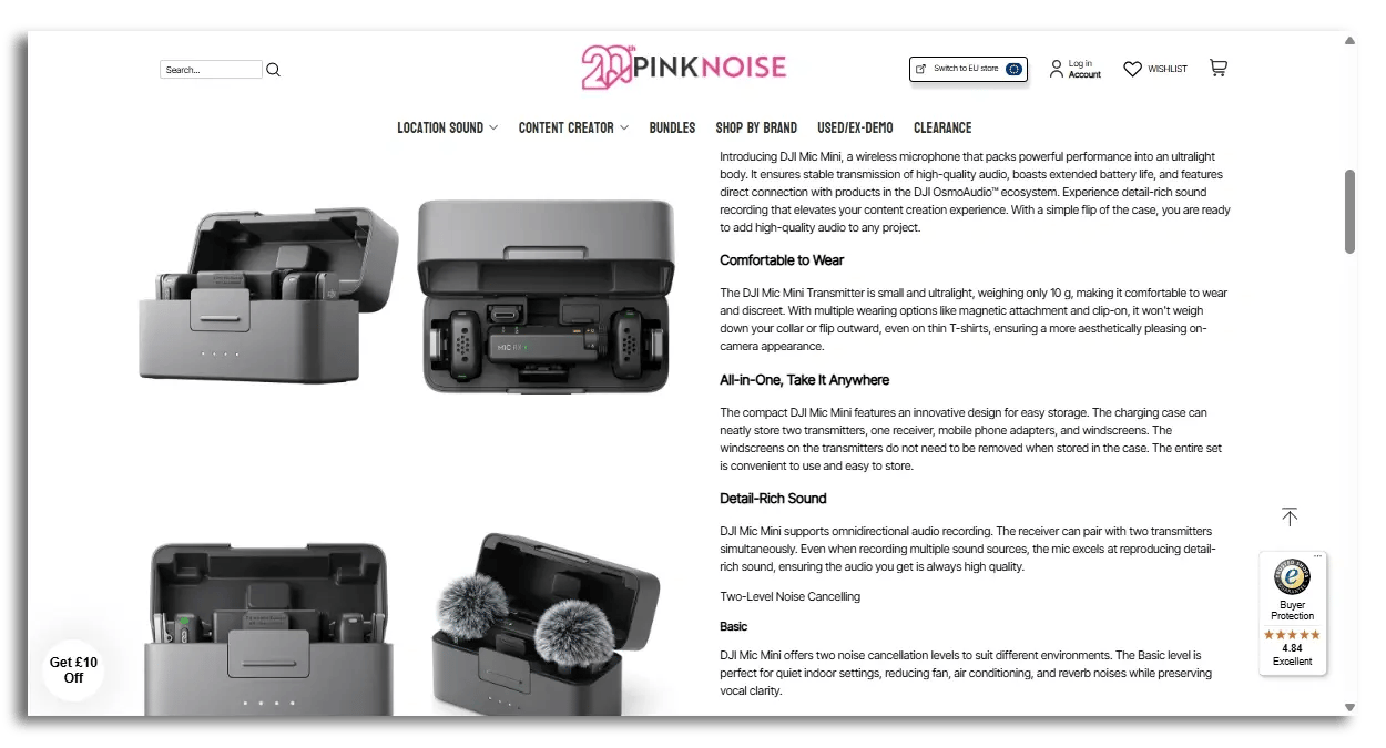 expanded and more detailed product description down the page