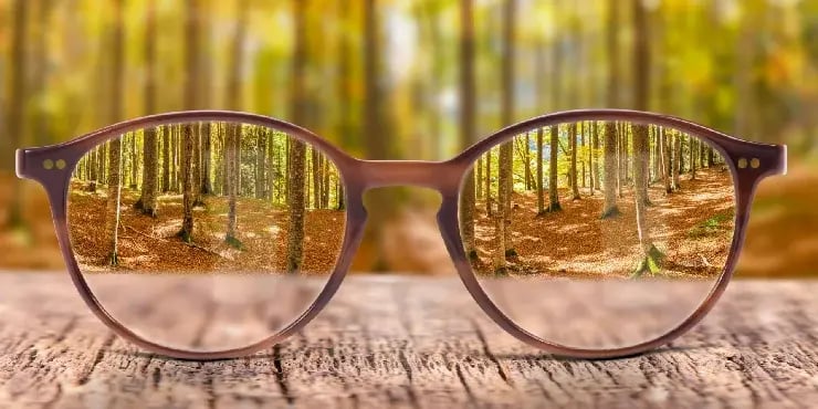 glasses show clear image in nature