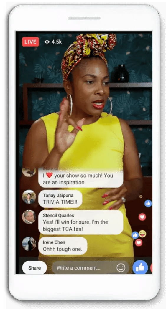 Facebook Livestream on phone