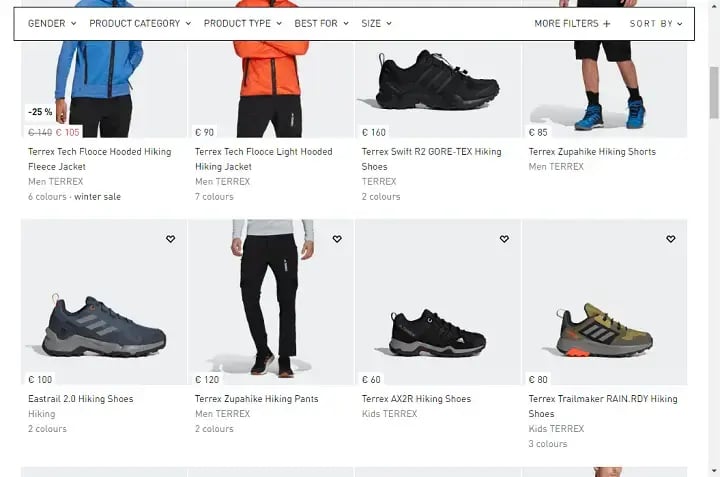 floating search filters example