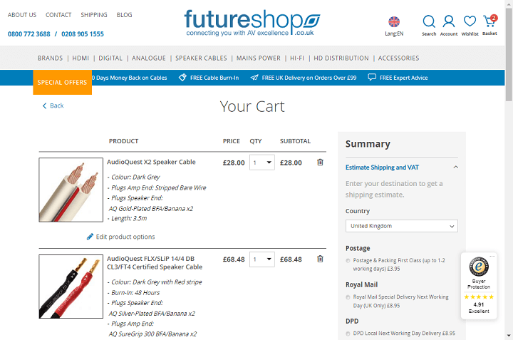 futureshop ux example of editable checkout