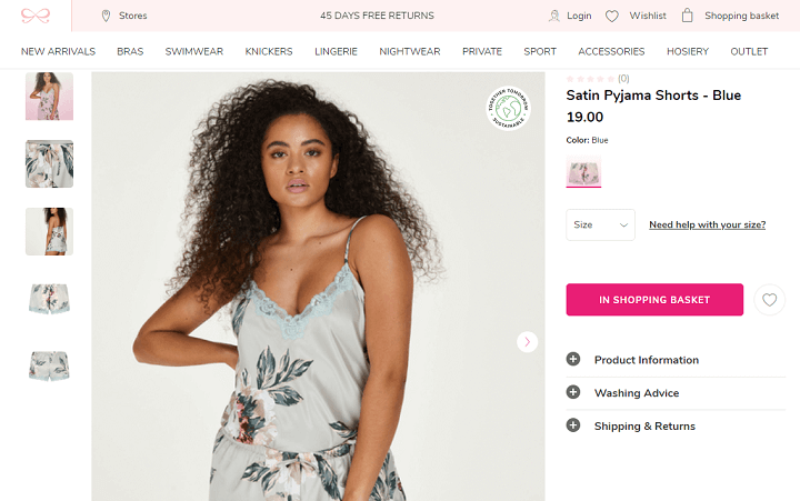 UX Part 2 Hunkemoller example product page