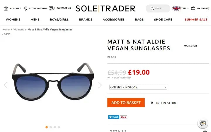 UX Part 2 Soletrade example product page promotion