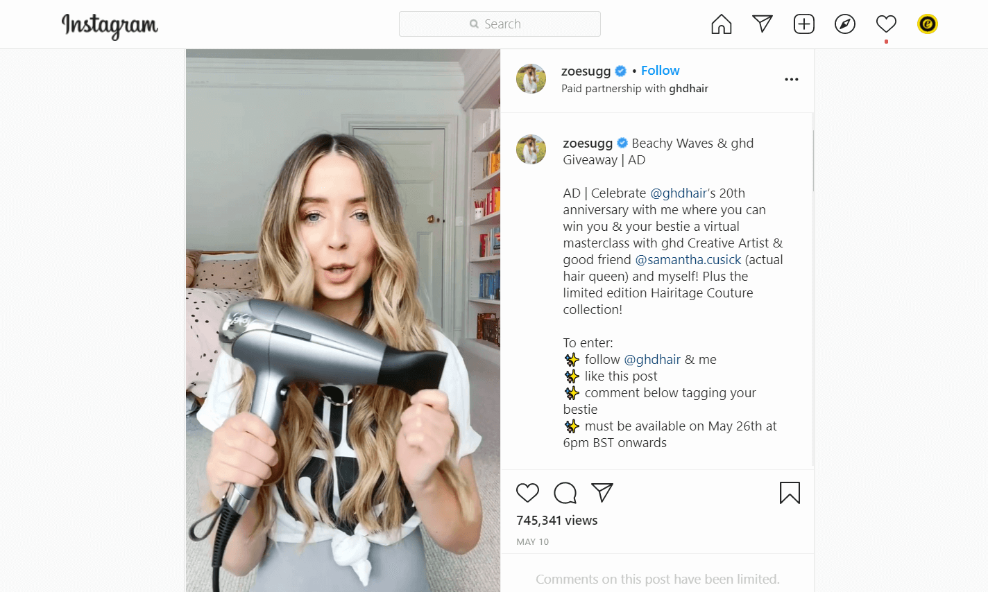 zoesugg instagram page