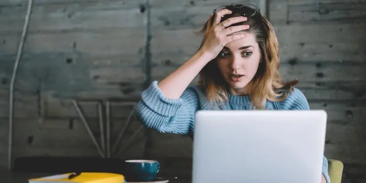 stressed woman realising something