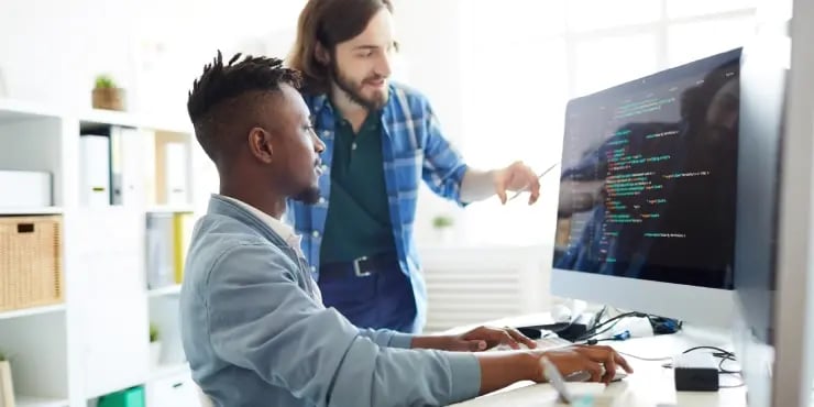 developers working on code