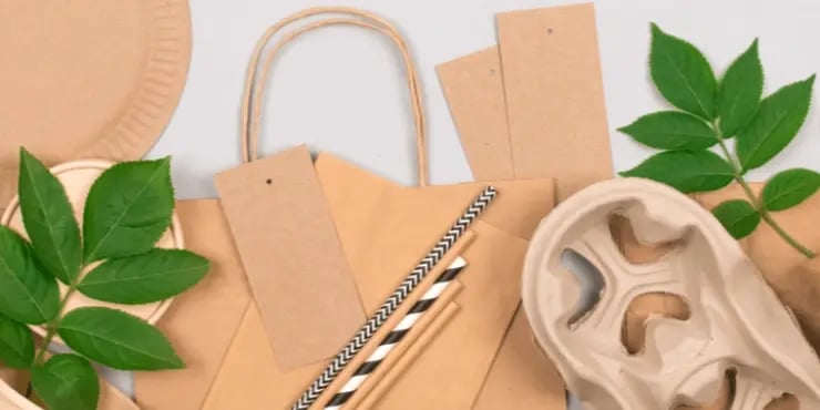 Set of different eco-friendly tableware