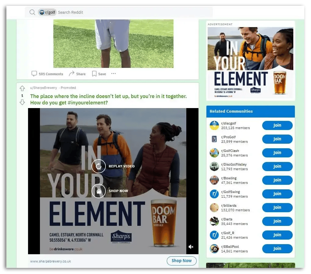 ads in reddit communities