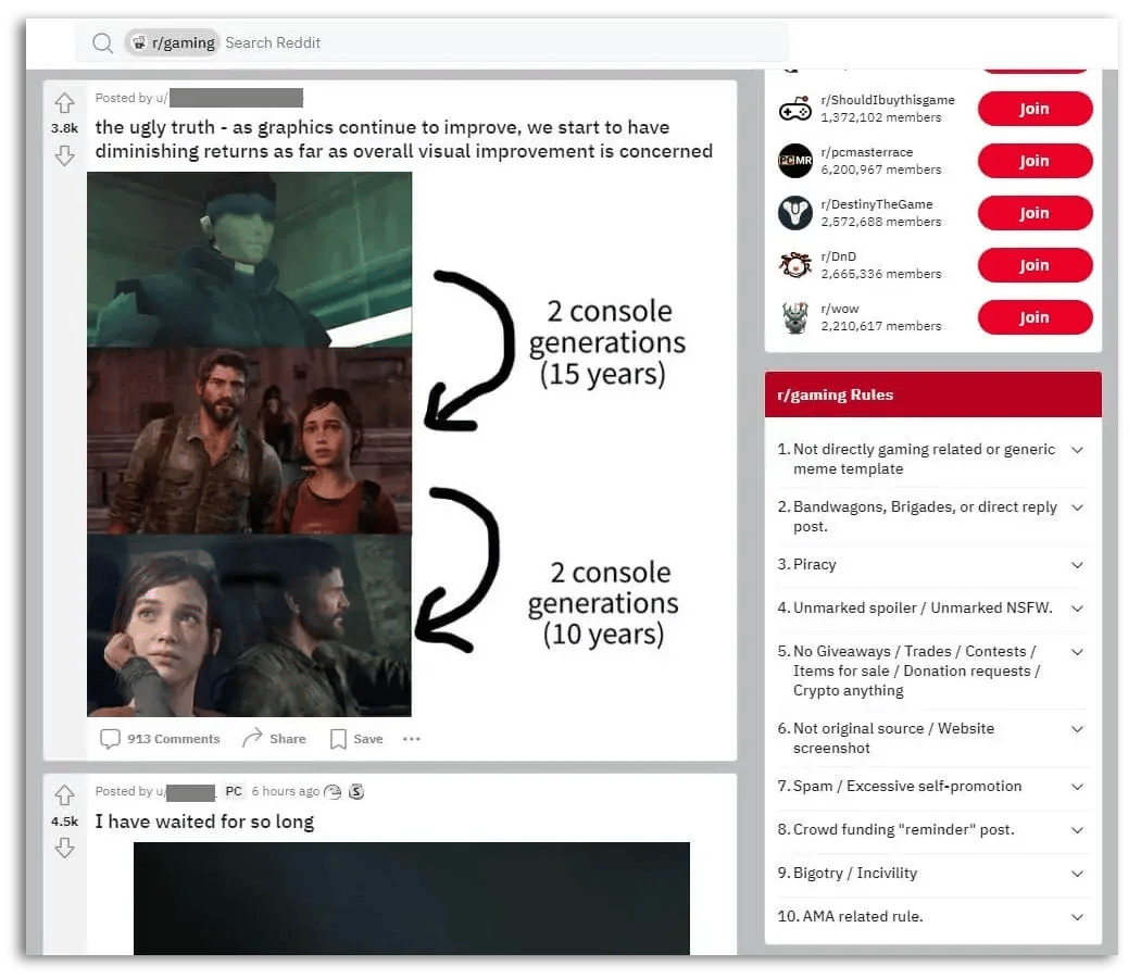 rules for the gaming subreddit