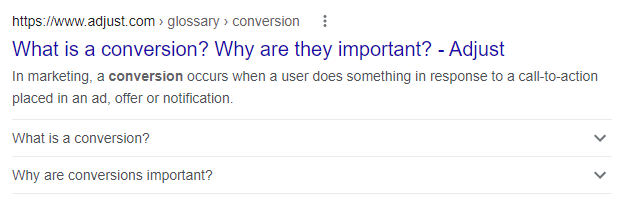 example of FAQs in Google serps