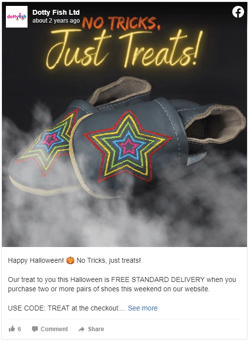 example of Dotty Fish Halloween marketing
