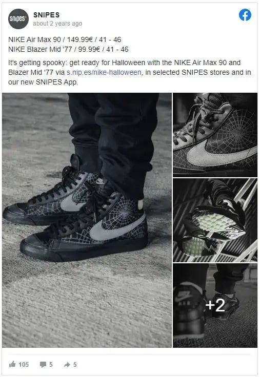 example of snipes Halloween marketing