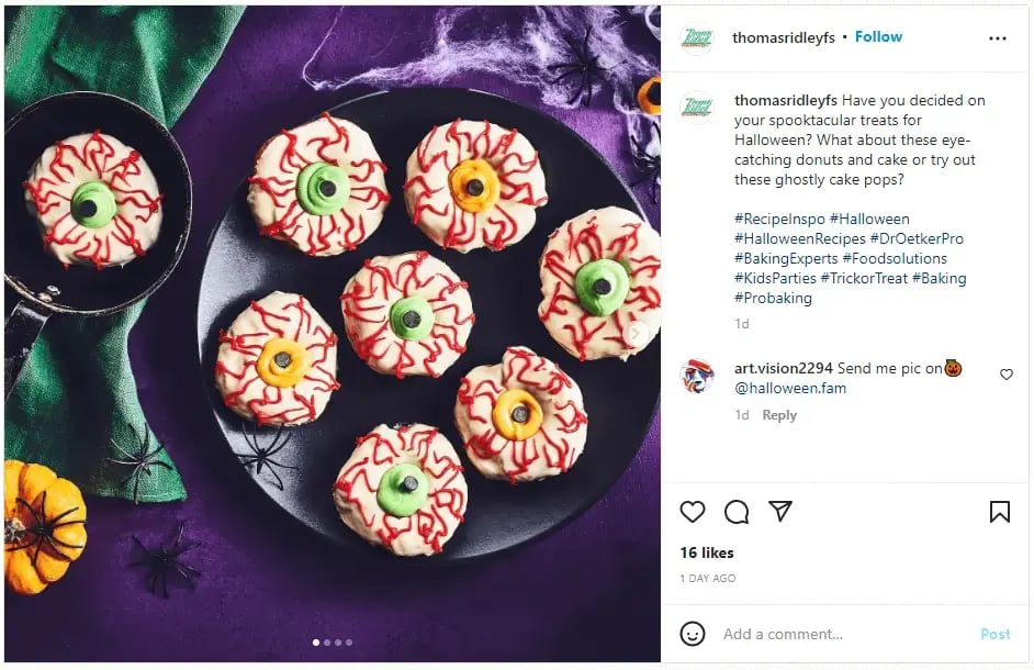 example of Thomas Ridley Halloween marketing