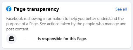 page transparency section in facebook