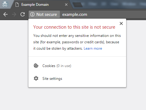 warning from browser that a page is not secure