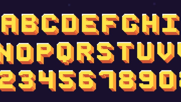 retro font in 8-bit style
