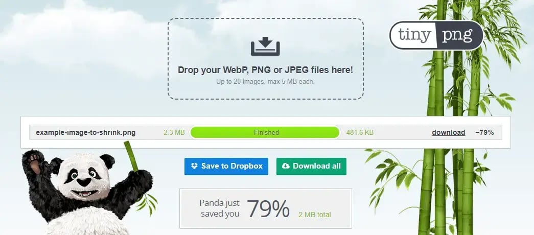 screenshot of tinypng.com homepage