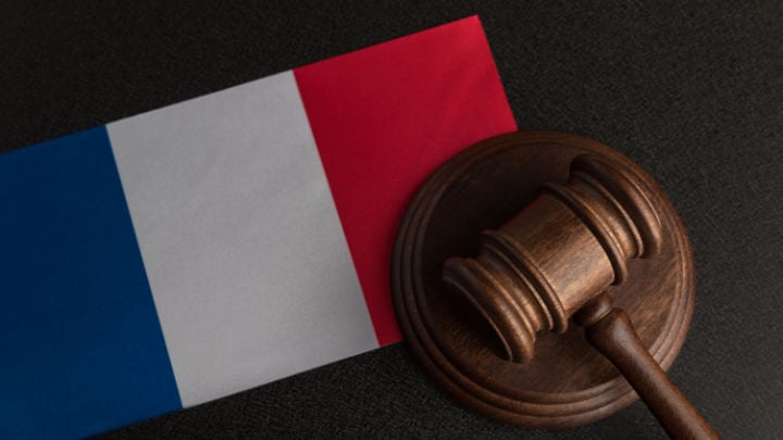 gavel and the French flag