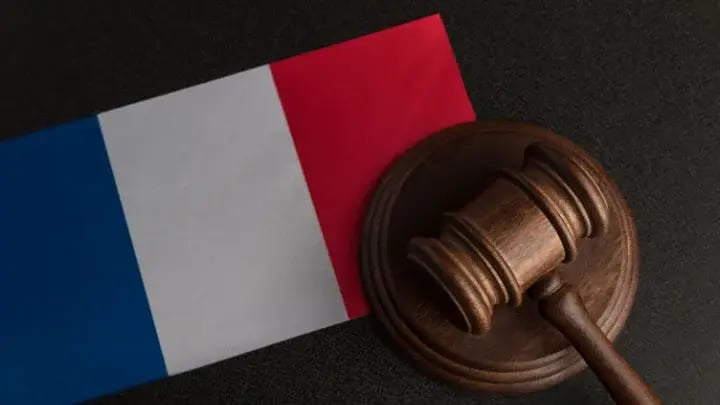 french flag and gavel