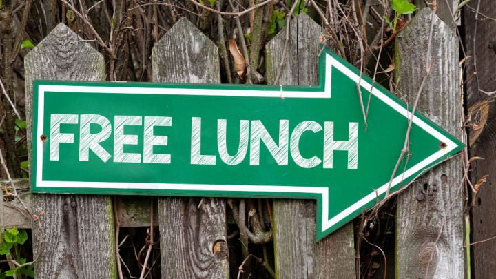 sign that says free lunch