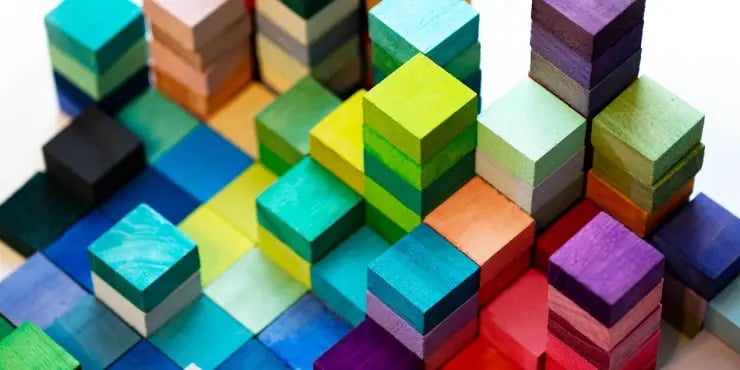 blocks stacked together to make towers