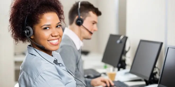 customer service reps smiling
