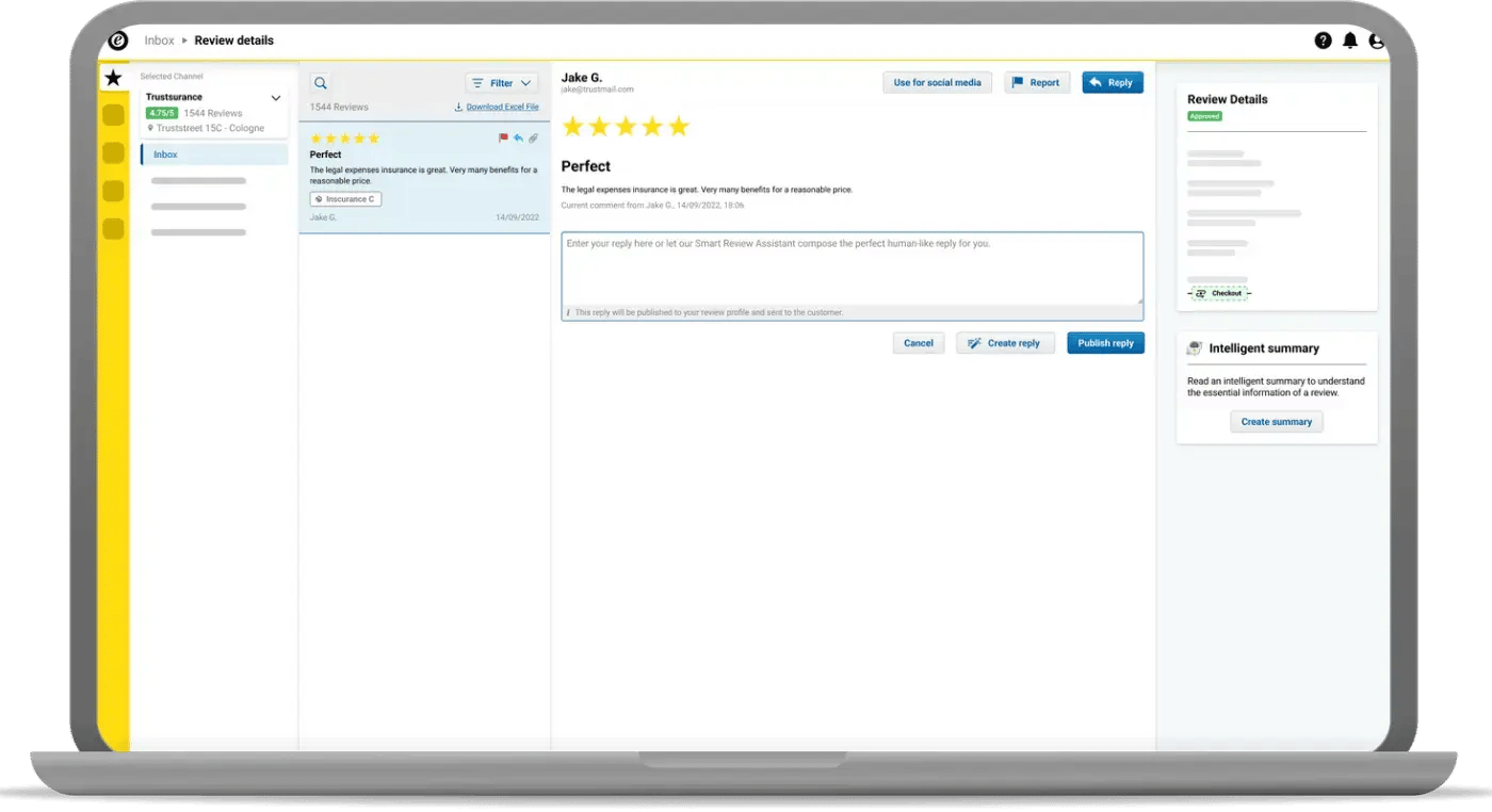 Screenshot of the Trusted Shops Smart Review Assistant