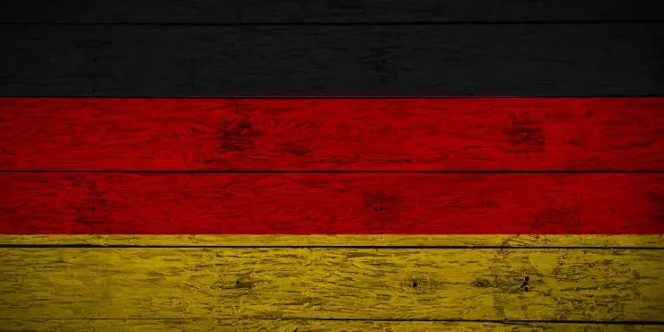 German flag painted on wood