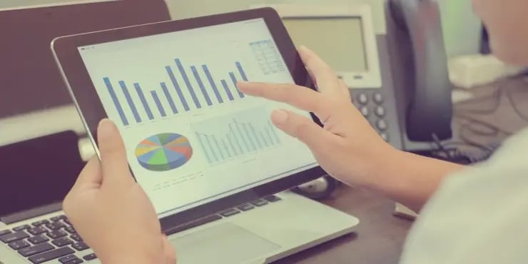 person checking analytics