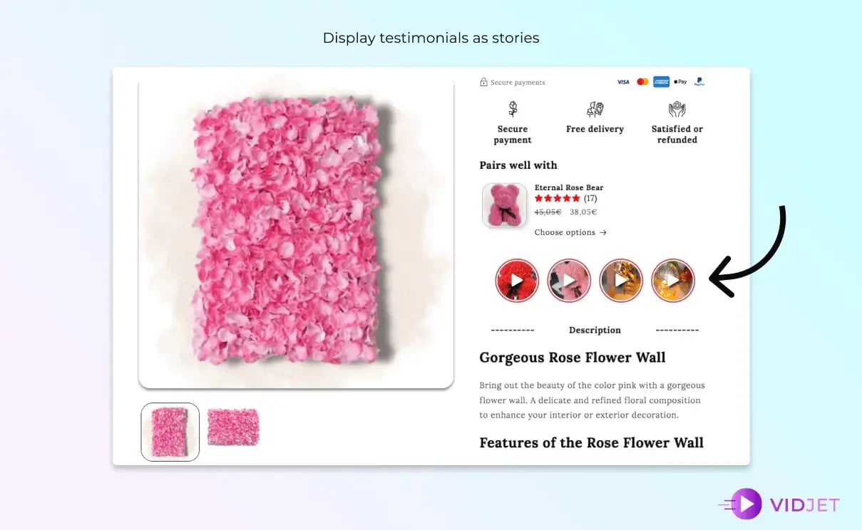 examples of video testimonials on product pages