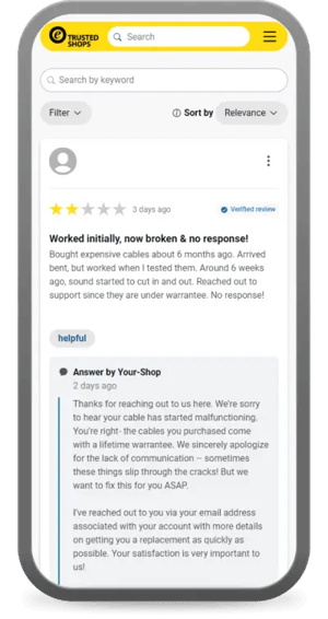 example of reply to negative review