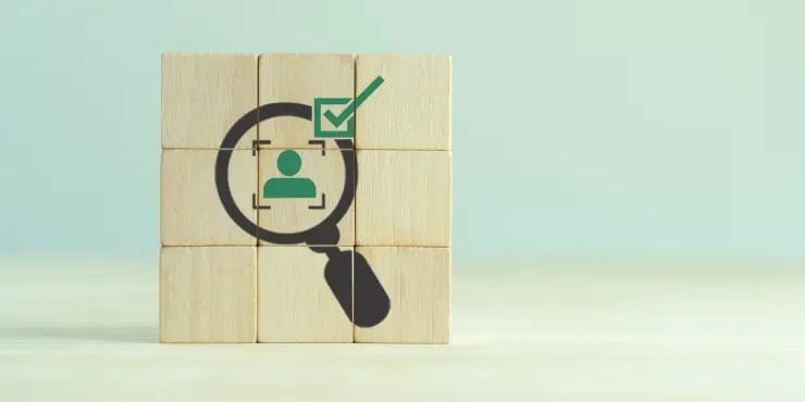 magnifying glass on customer