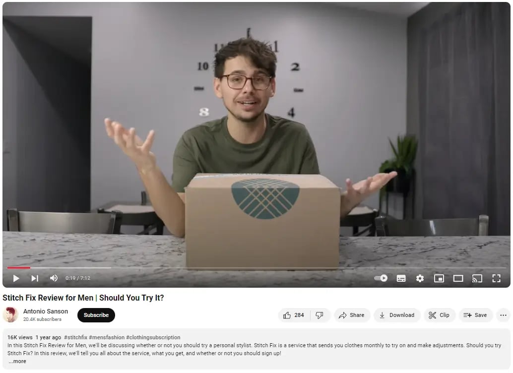 youtube video of unboxing