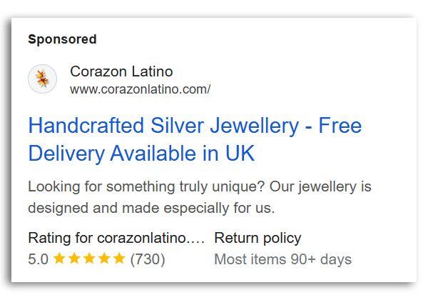 store ratings in a google ad