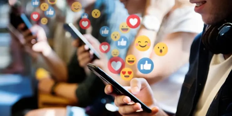 likes and shares for a social media post