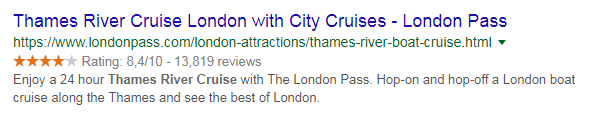 organic stars in search results