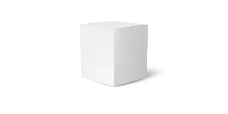 white box on a white background