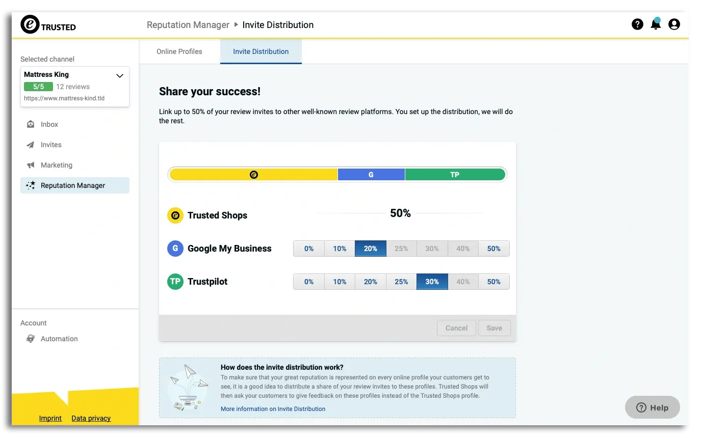 The Reputation Manager dashboard