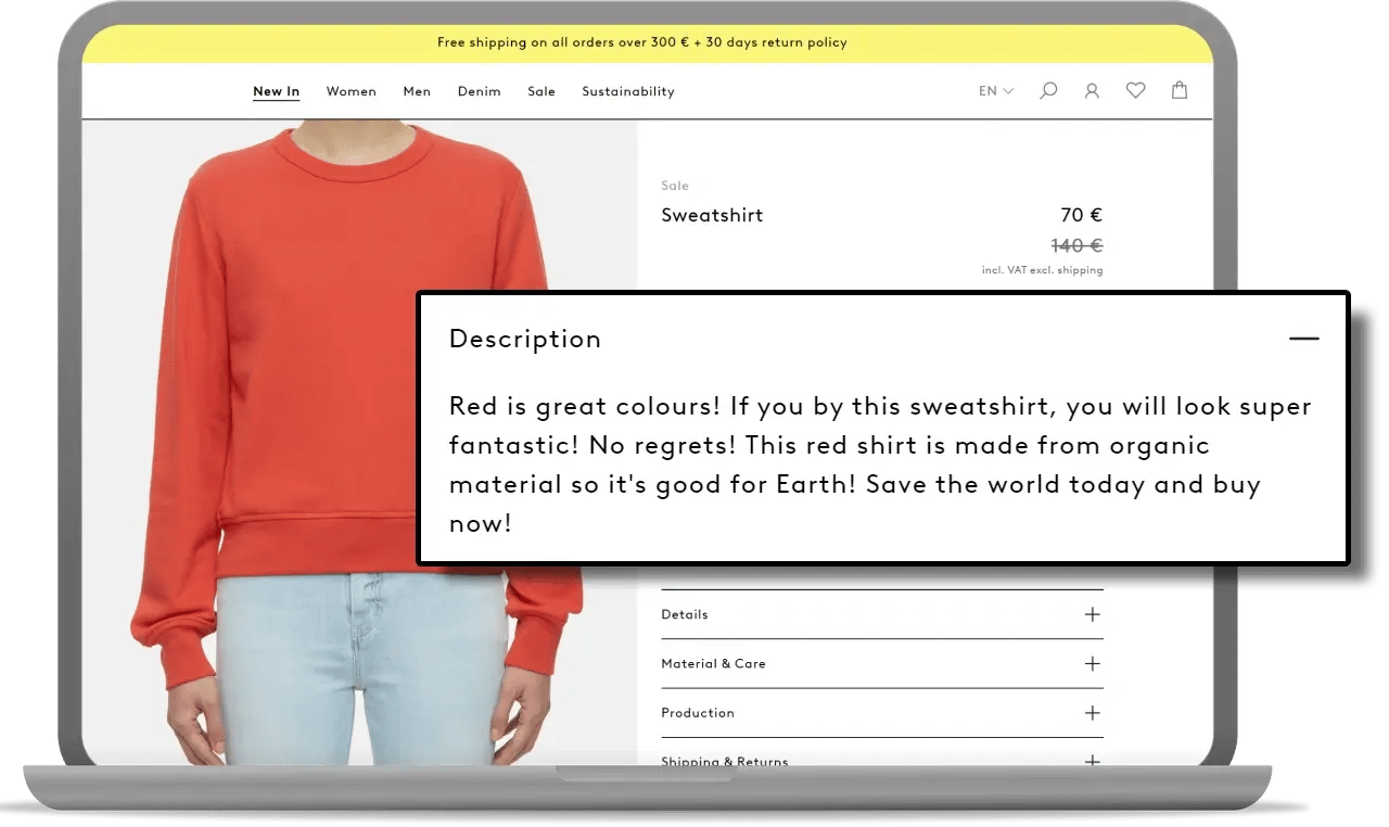 product description with poor english