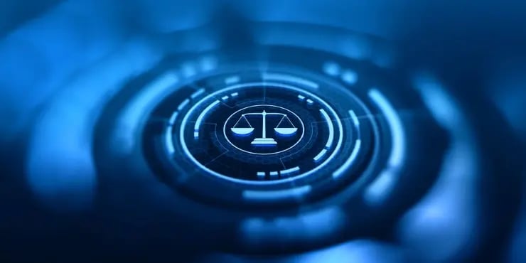 scales of justice in digital form