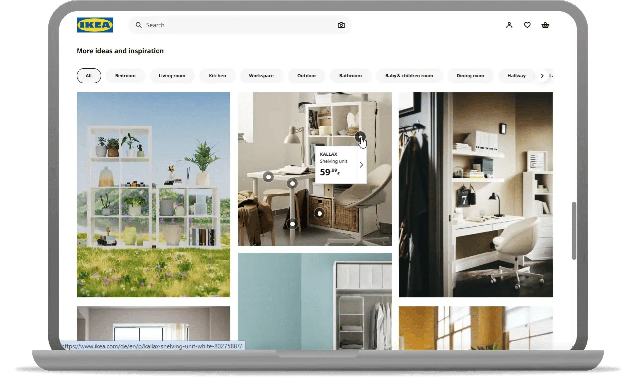 example of homepage with a compelling product collection