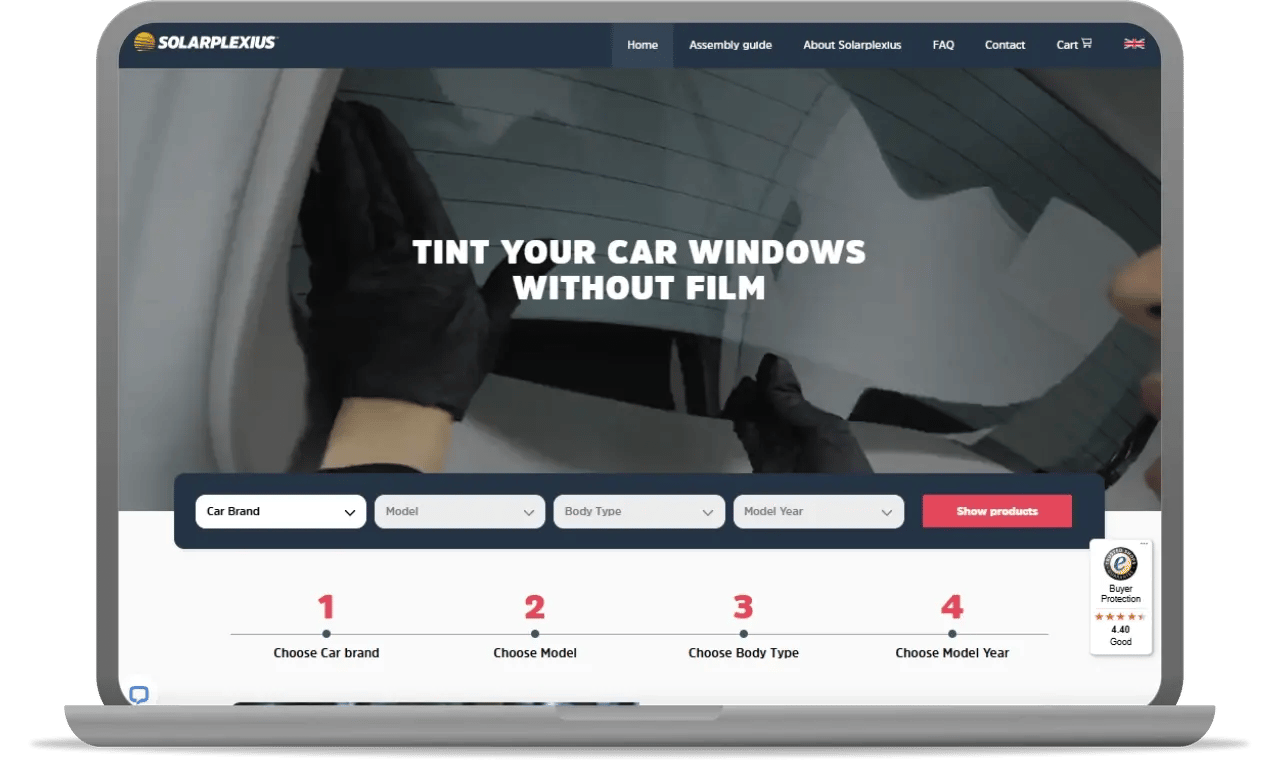 example of homepage with instructions