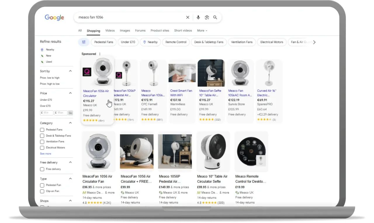 example of product reviews in google shopping ads