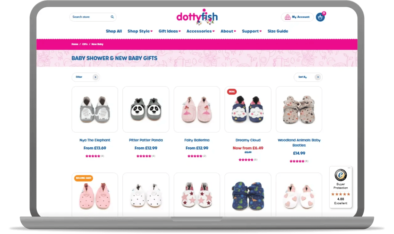 example of product reviews in an online shop
